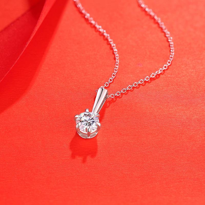 Moissanite Series Water Droplet Sterling Silver Necklace - Image 4