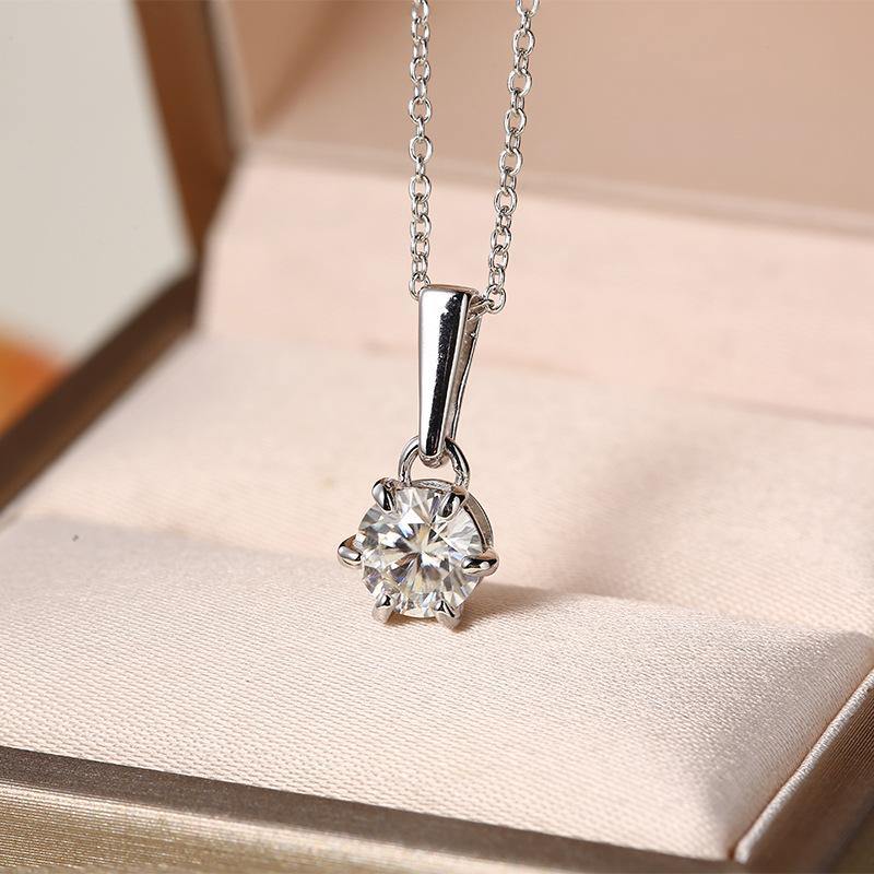 Moissanite Series Water Droplet Sterling Silver Necklace - Image 5