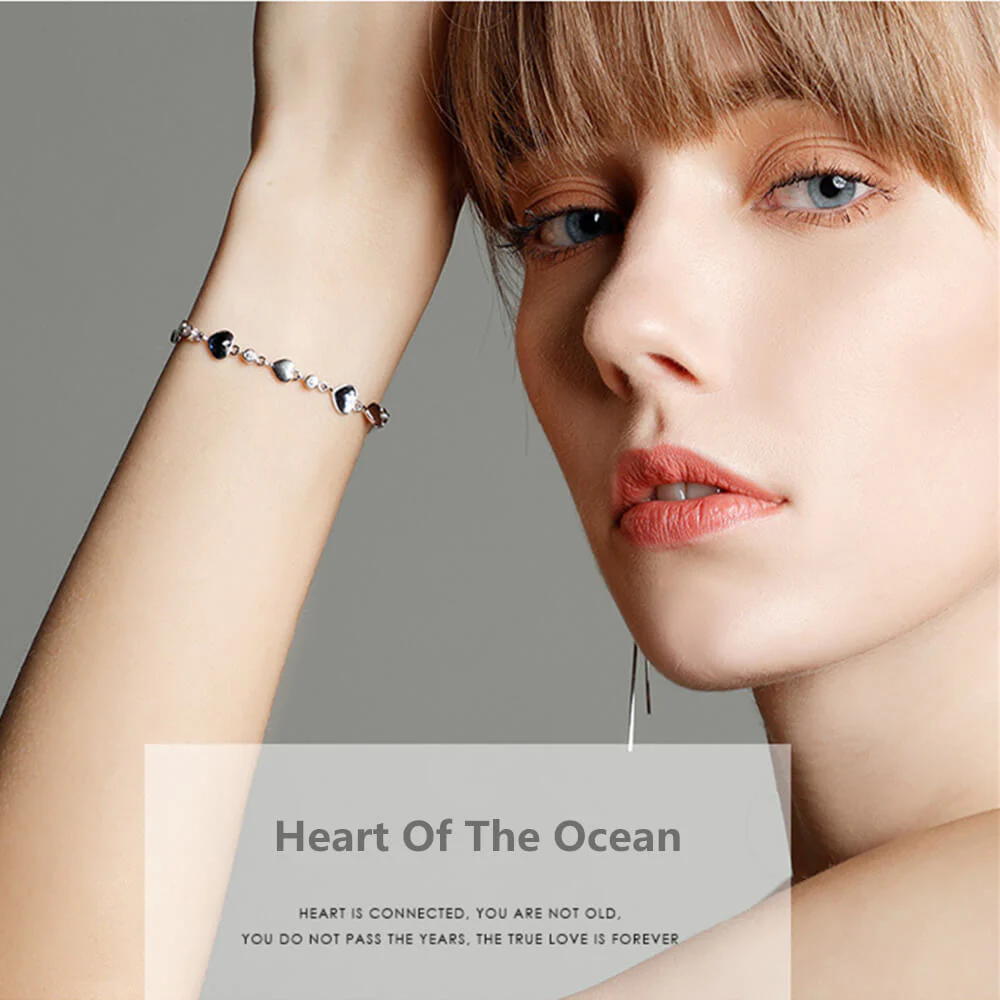 Ocean Heart Sterling Silver Bracelet - Image 10