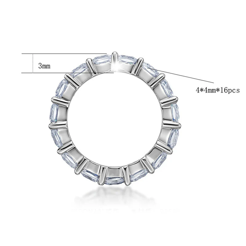 Eternity Stylish Sona Diamond Sterling Silver Wedding Band Ring - Image 9