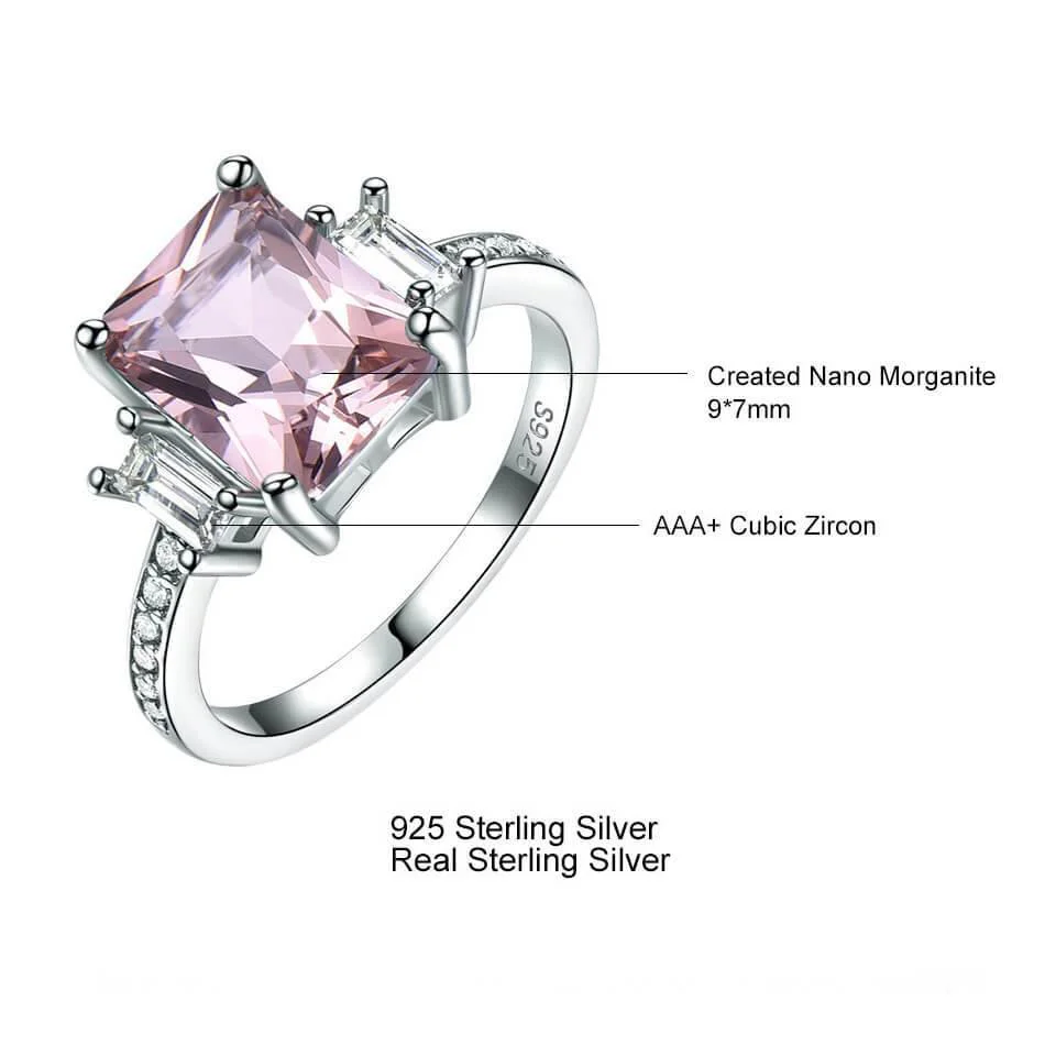 Square Birthstone Sterling Silver Ring - Image 10